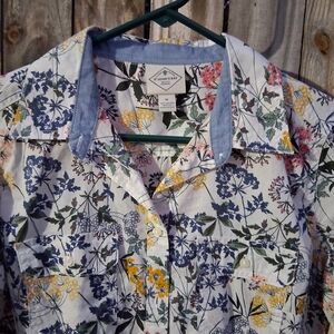 St. John's Bay Floral Button-Up Shirt - Blue, Yellow, Pink